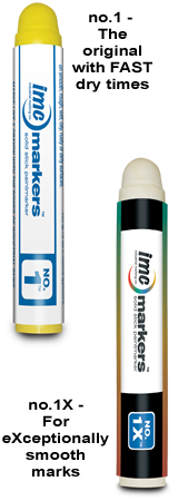 IMC Marks No.1 and No.1X Solid Stick Paint Markers Solid Stick Paint Markers for heavy duty marking. Permanent Paint markers for all surfaces, glass, metal, plastic, wood - Exceptional alternative, replacement for the discontinued Dixon RediPaint Paintmarker / Paintstick